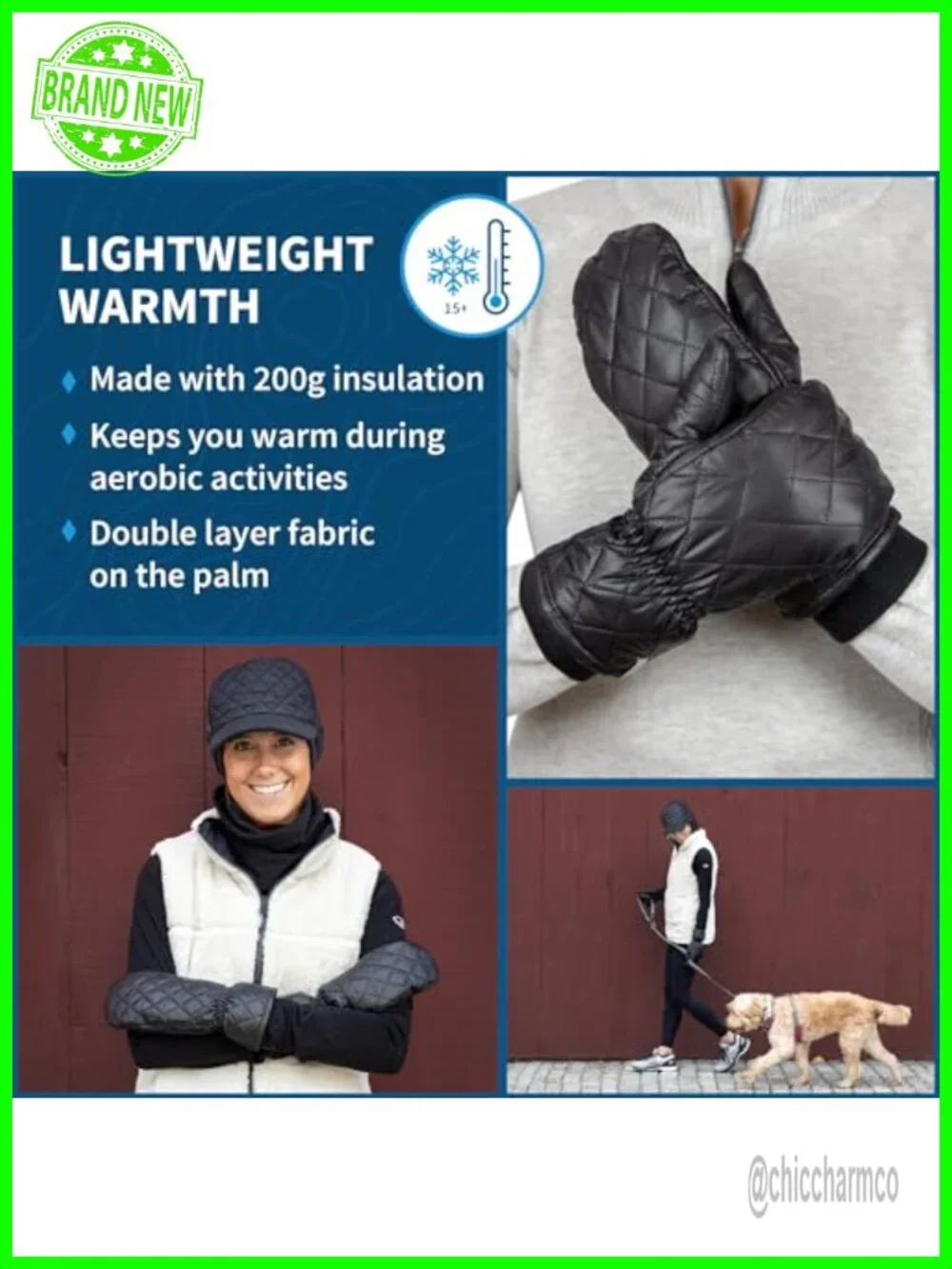 Insulated Touchscreen Running Mittens Quick Dry Extended Cuffs Spandex